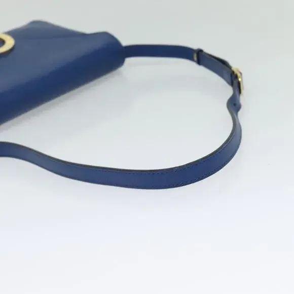 CELINE Shoulder Bag Leather Blue Gold - Picture 7 of 12